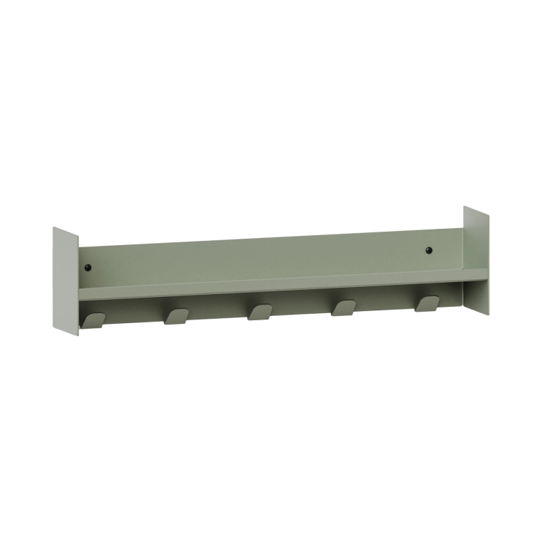 Shelving PLI Eucalyptus Grey edged with coat racks L 60 TIPTOE