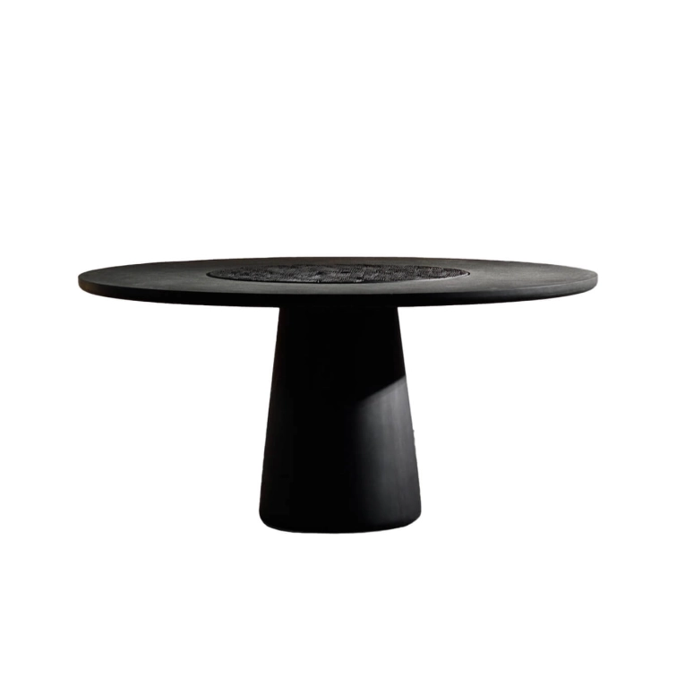 Table KOBA plateau granit Ø 140 Érable noir ZANAT