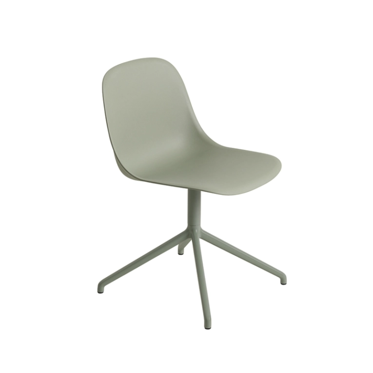 Chaise FIBER CHAIR pied central Vert cendré MUUTO