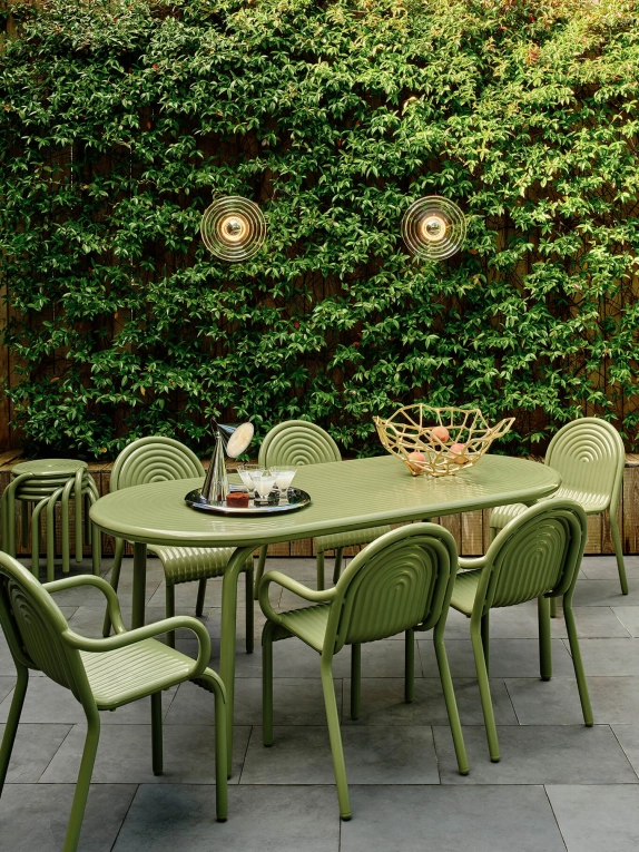 Dining Table Groove Obround Moss TOM DIXON