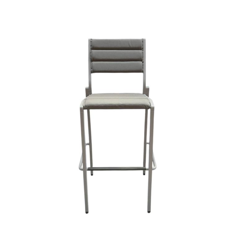 Tabouret extérieur LATITUDE Gris avec coussin d'assise et de dossier KETTLER