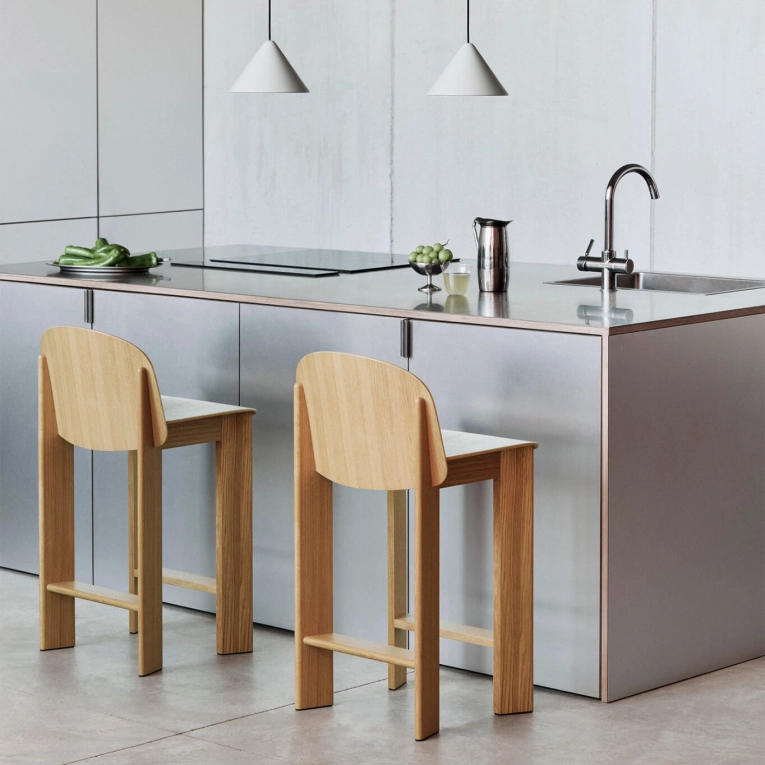 CHISEL avec dossier H 75 Turf Crème / Noyer HAY