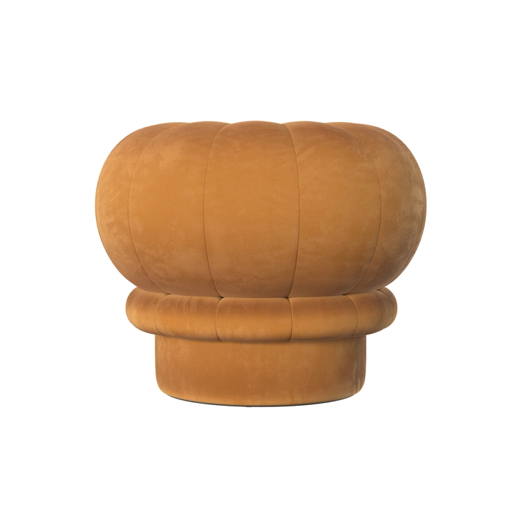 Pouf CLAUDIE Velours Jaune Ambré HARTO