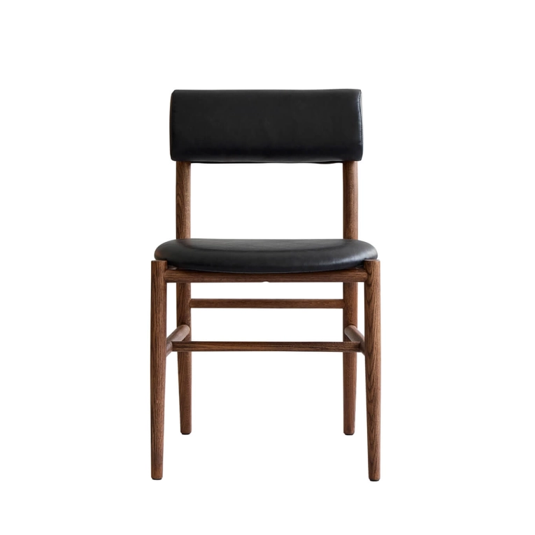 Dining Chair NAMA Aniline leather black/Classic brown oak 101 COPENHAGEN