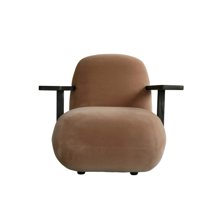 Easy chair TOE CHAIR with armrests Coffee black oak/Desert 101 COPENHAGEN