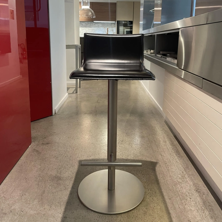Tabouret haut THIN Cuir Noir LAPALMA