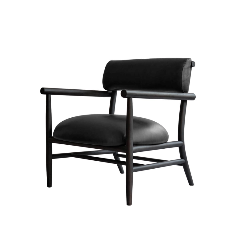 Easy chair NAMA Lounge Aniline leather black/Coffee black oak 101 COPENHAGEN