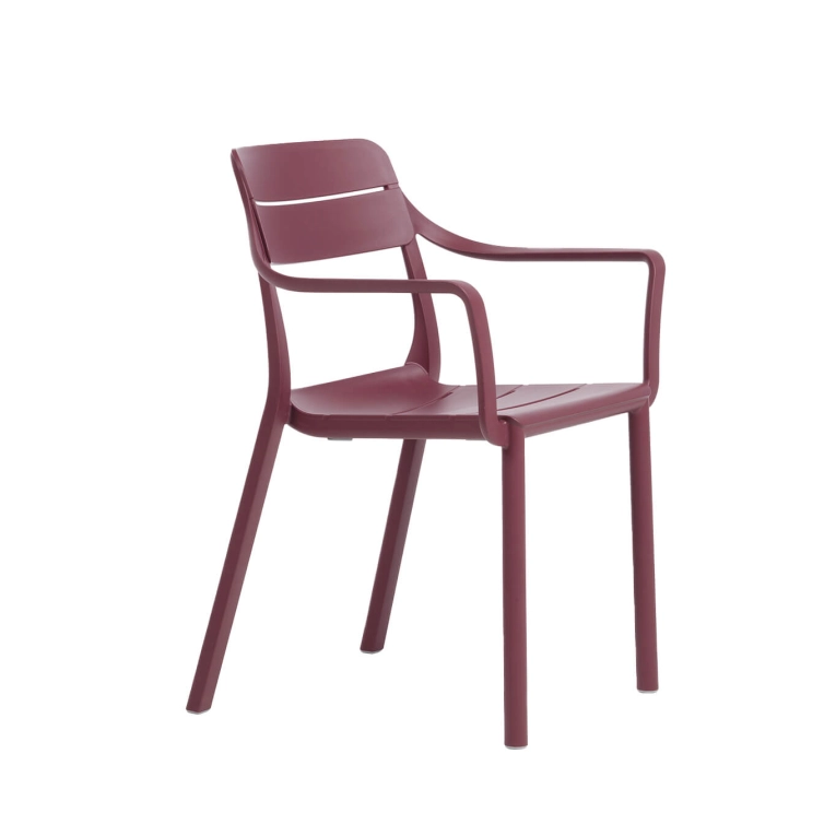 Chaise extérieure CASSIA avec accoudoirs Bordeaux NARDI