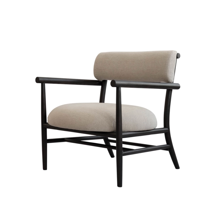Easy chair NAMA Lounge Linen/Coffee black oak 101 COPENHAGEN