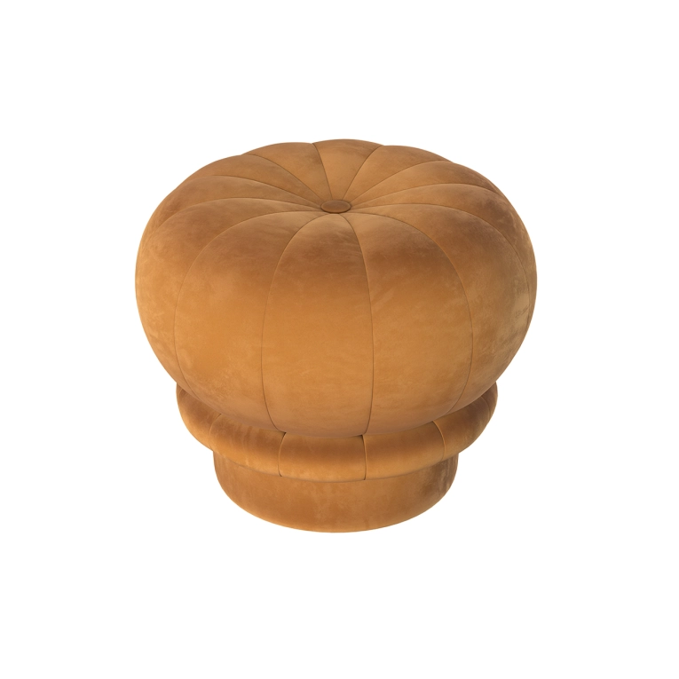 Pouf CLAUDIE Velours Jaune Ambré HARTO