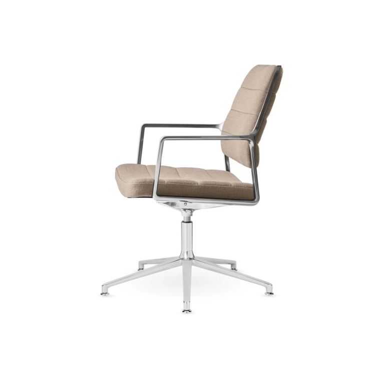 SWIVEL CHAIR 455+ à patins tissu Tide / Aluminium poli VIPP