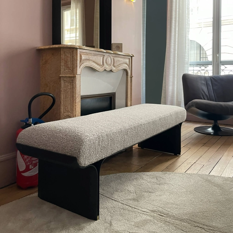 Designer Bench STAMI Wonder Bronze 001 fabric GALLOTTI & RADICE