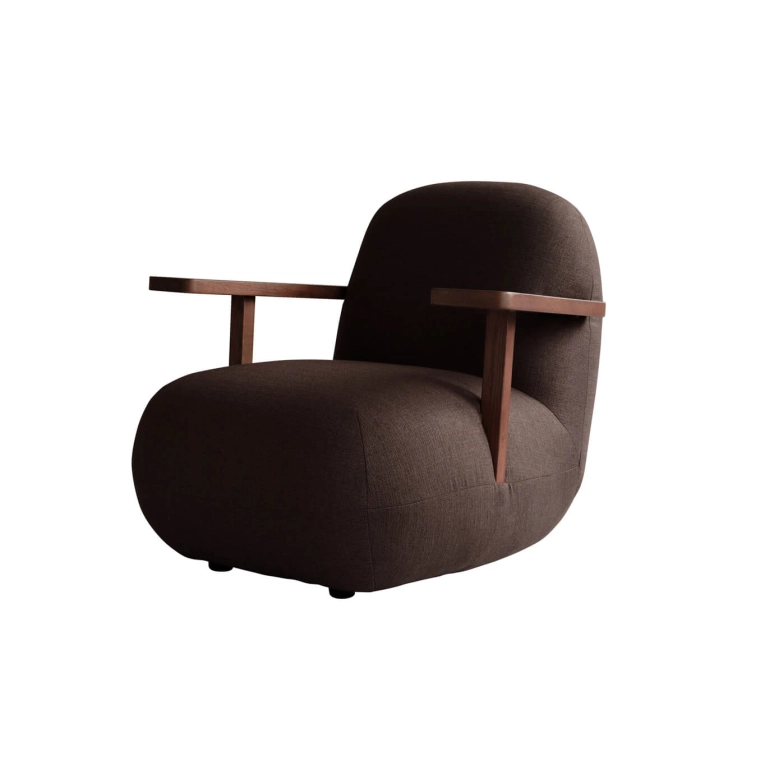 Easy chair TOE CHAIR with armrests Classic brown oak/Dark brown 101 COPENHAGEN