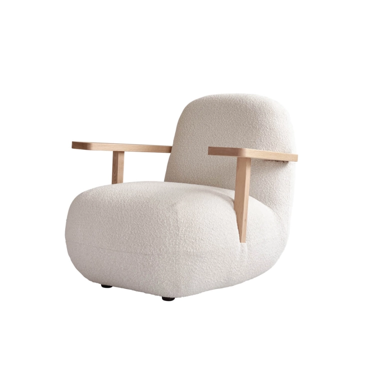 Easy chair TOE CHAIR with armrests Natural oak/Off white 101 COPENHAGEN