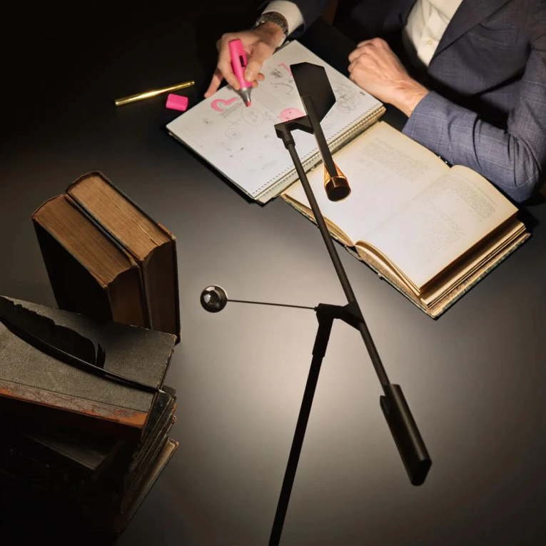 Desk Lamp HALLEY  Anodized Black Aluminium STILNOVO