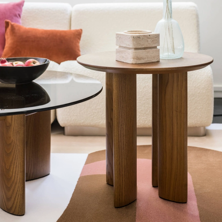 Table d'appoint guéridon CARLOTTA Iroko THE SOCIALITE FAMILY