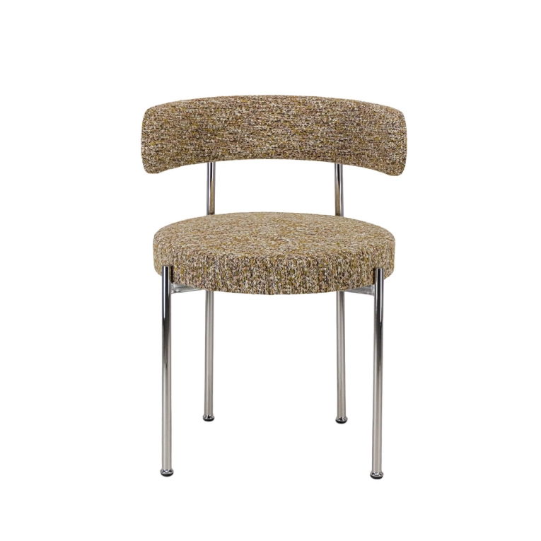 Chaise LIBERA Tweed Marron et Vert / Chrome THE SOCIALITE FAMILY
