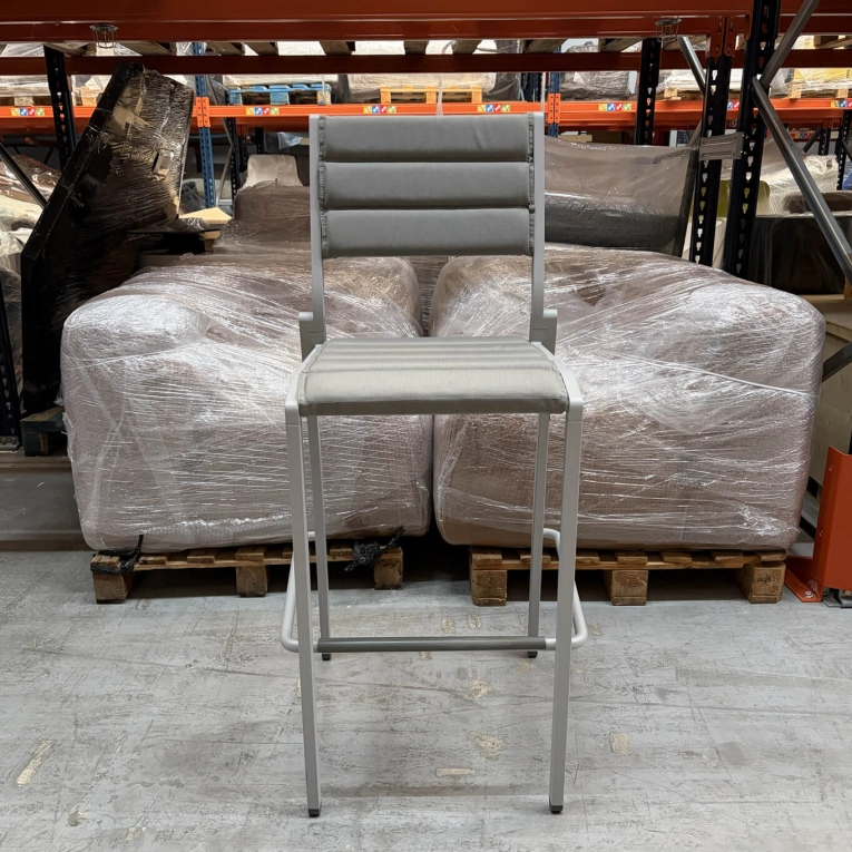 Tabouret extérieur LATITUDE Gris avec coussin d'assise et de dossier KETTLER