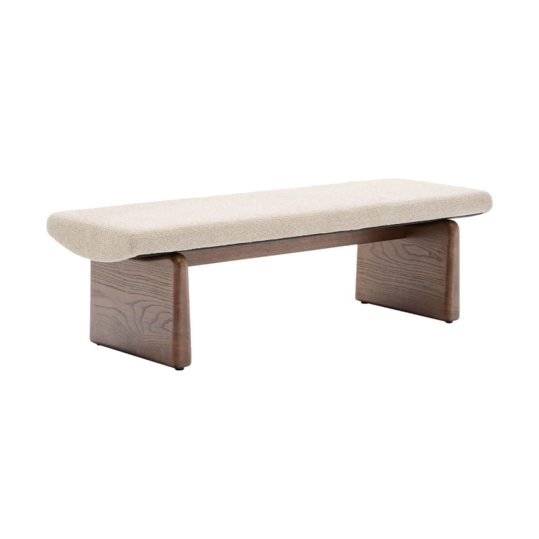 TOPAZ Frêne finition Noyer / Tissu Chenille beige KAVE HOME