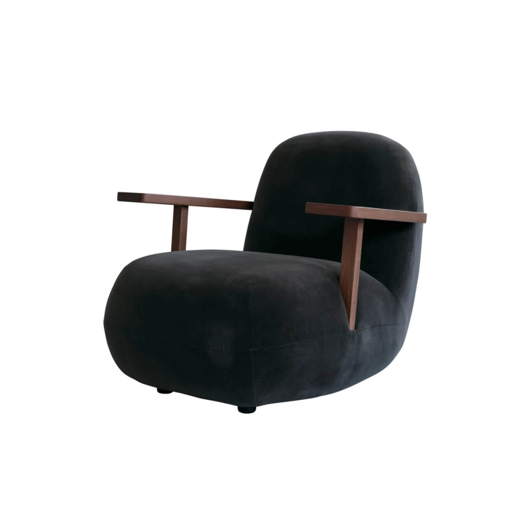 Easy chair TOE CHAIR with armrests Classic brown oak/Peat 101 COPENHAGEN
