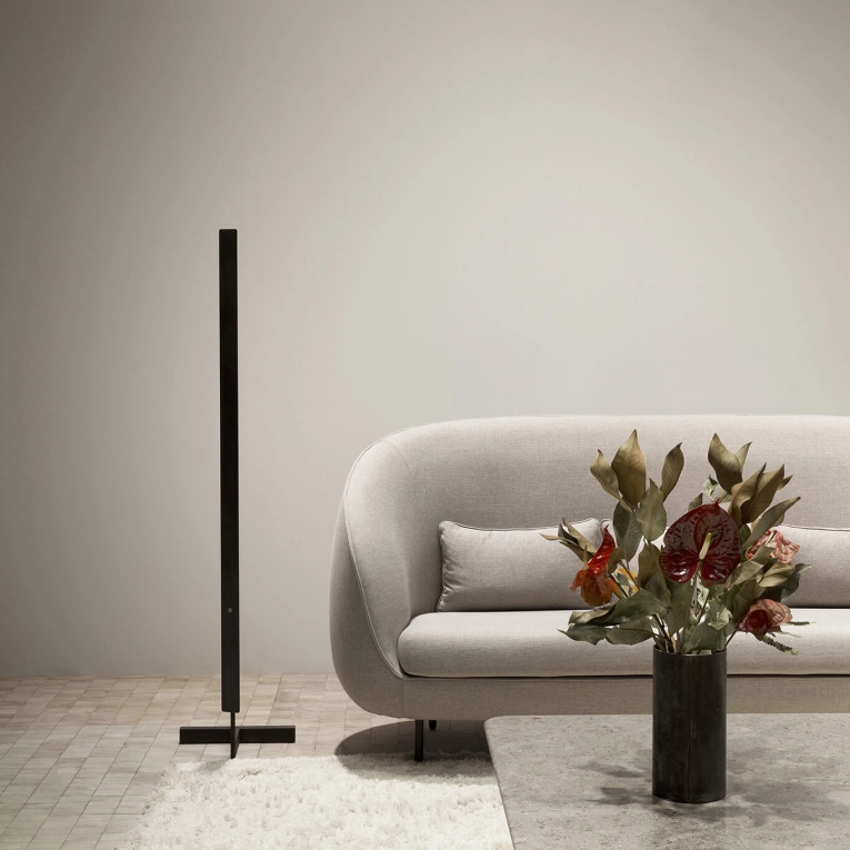 Lampadaire F-MODEL Acier inoxydable Noir ANOUR