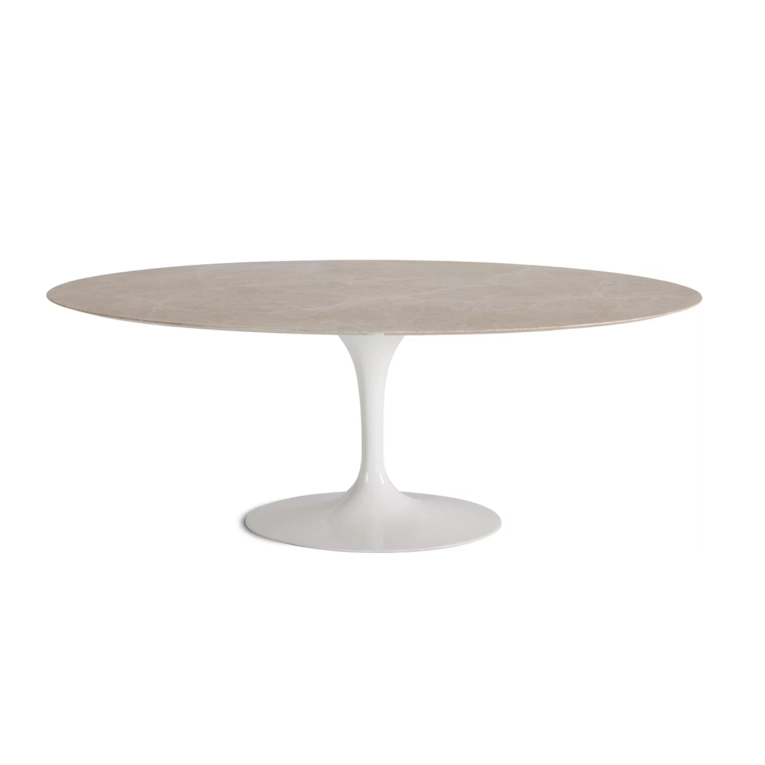 Dining Table SAARINEN Oval Emperador Light High-gloss marble KNOLL