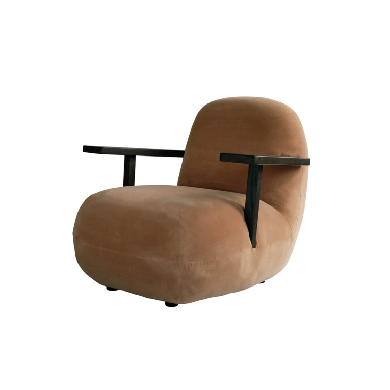 Easy chair TOE CHAIR with armrests Coffee black oak/Desert 101 COPENHAGEN