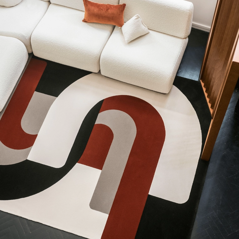 Tapis ROMA Vert et brique THE SOCIALITE FAMILY