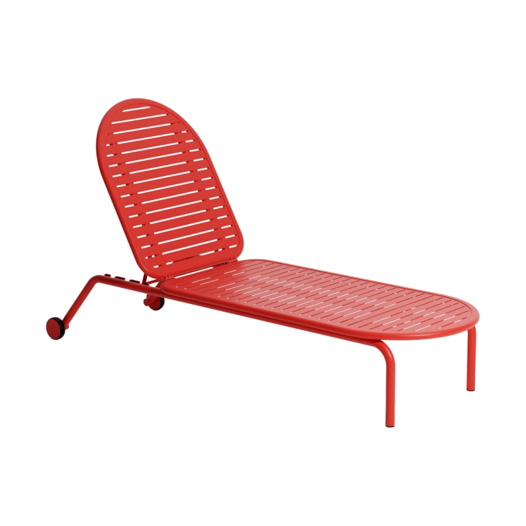 Outdoor Bench and Sunlounger WEEK-END Sunbed Red PETITE FRITURE