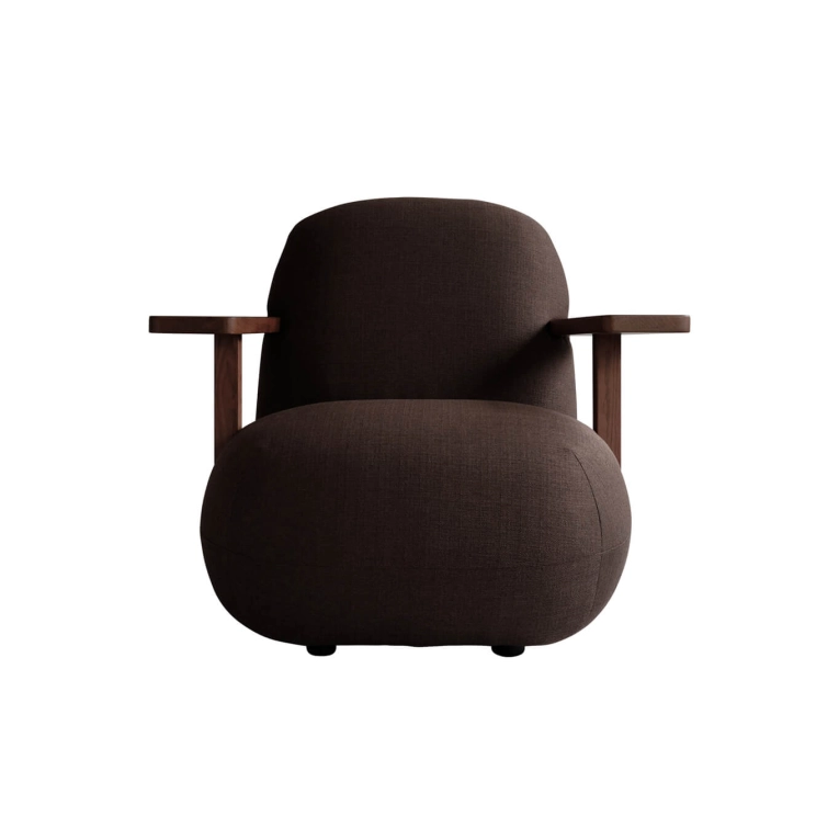 Easy chair TOE CHAIR with armrests Classic brown oak/Dark brown 101 COPENHAGEN