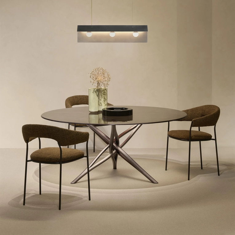 Dining Table SK TABLE Ø 140 Glass MDF ITALIA
