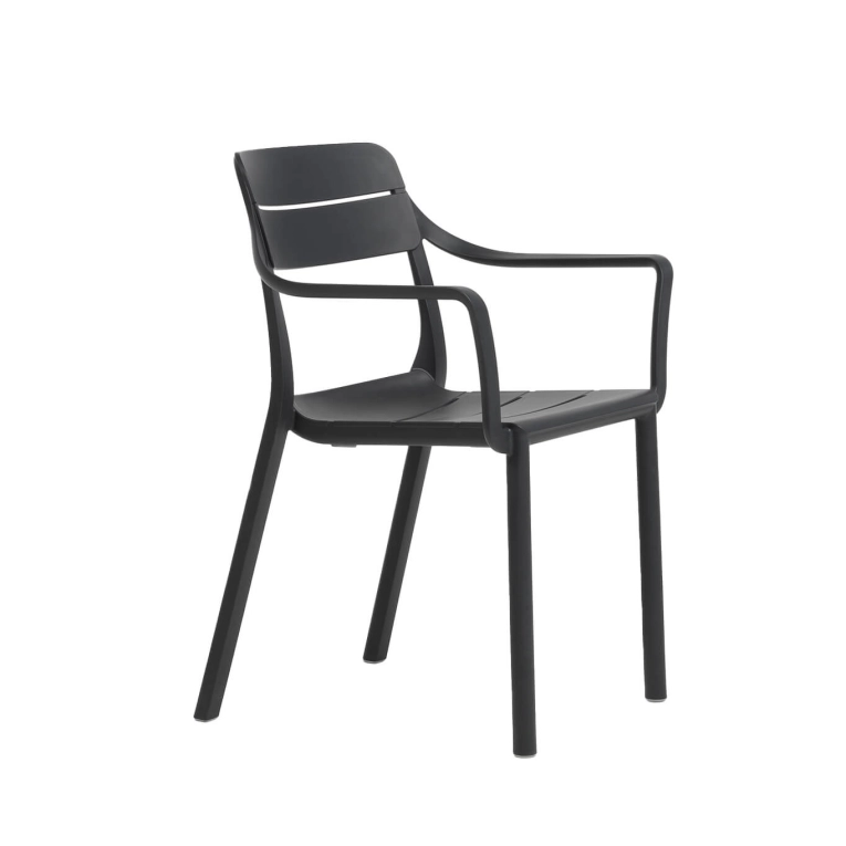 Chaise extérieure CASSIA avec accoudoirs Anthracite NARDI