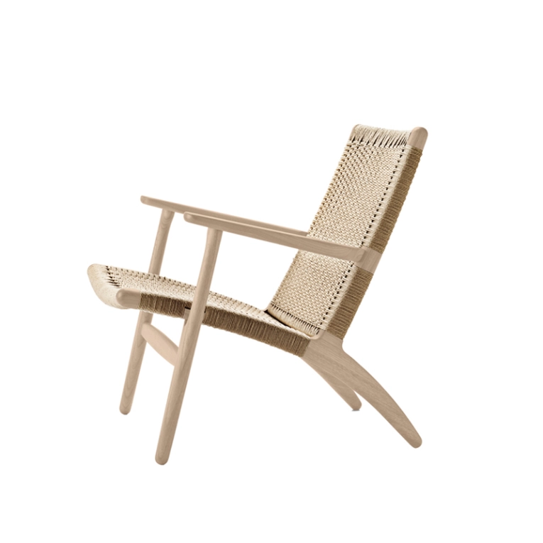 Fauteuil CH25 Chêne savonné/ corde naturelle CARL HANSEN