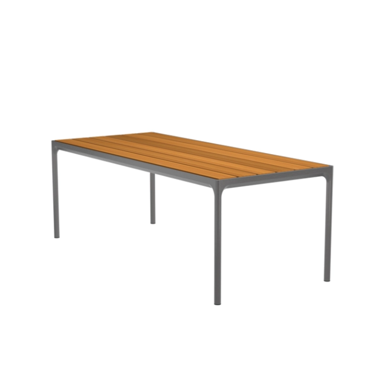 Table extérieur Table FOUR 210x90 Bambou/ aluminium gris HOUE