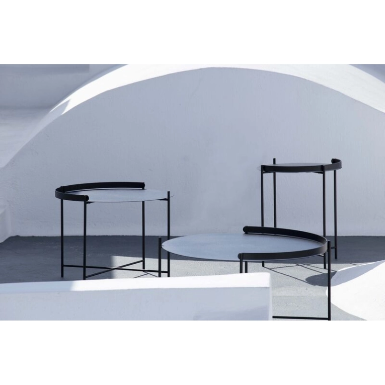 Table basse extérieur Table basse EDGE Ø 76 Noir HOUE