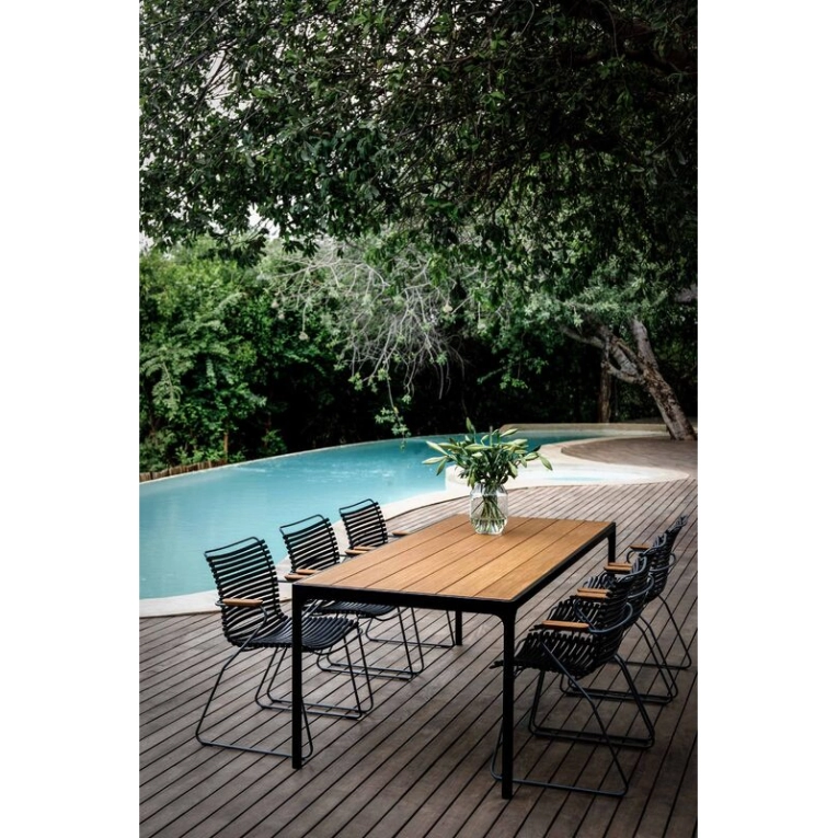 Chaise extérieur Chaise CLICK avec accoudoirs Bleu clair cendré HOUE