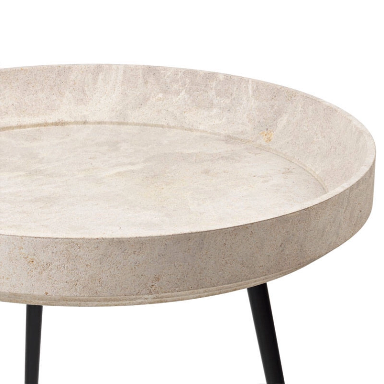 Table d'appoint guéridon BOWL WASTE Wood waste Grey MATER