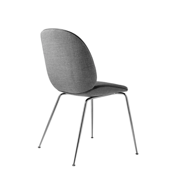 Chaise BEETLE Rembourrée Remix gris 152/ chrome GUBI