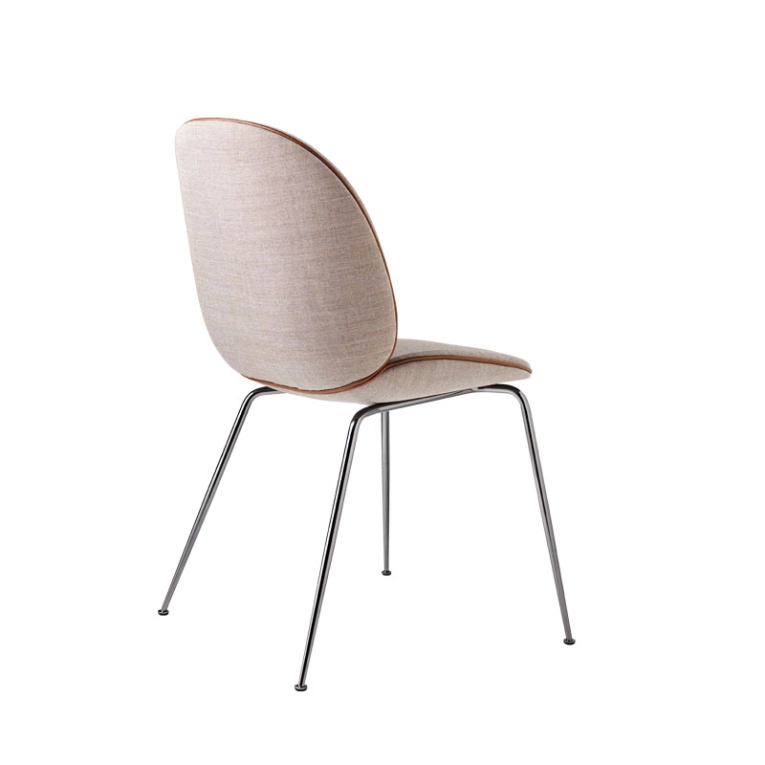 Chaise BEETLE Rembourrée Remix rose 612/ chrome noir GUBI