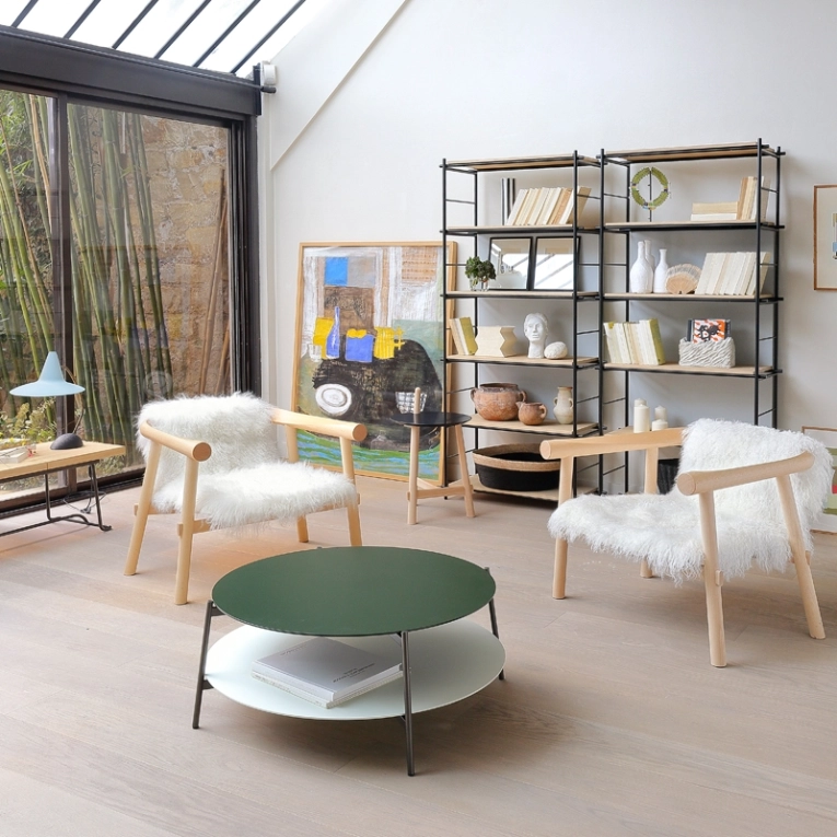 Fauteuil ALTAY peau de chèvre Blanc COEDITION