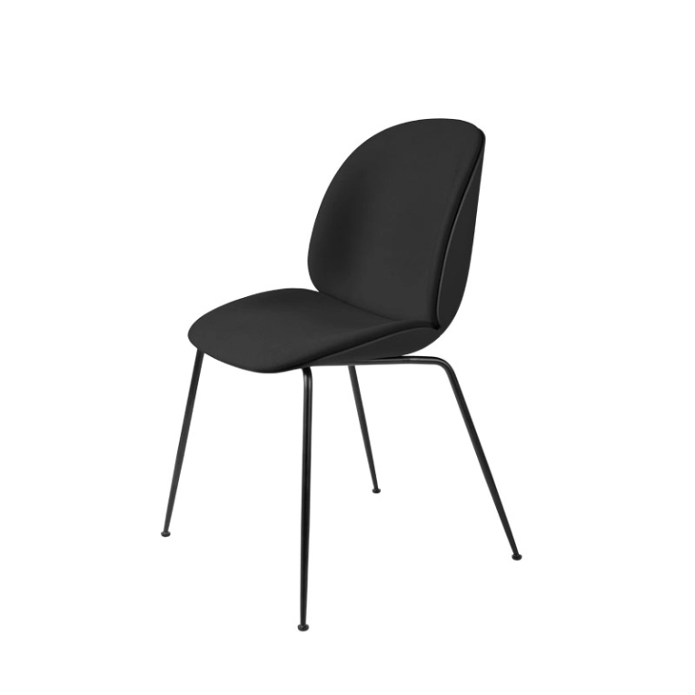Chaise BEETLE face avant rembourrée Remix noir 692/ noir/  acier noir GUBI