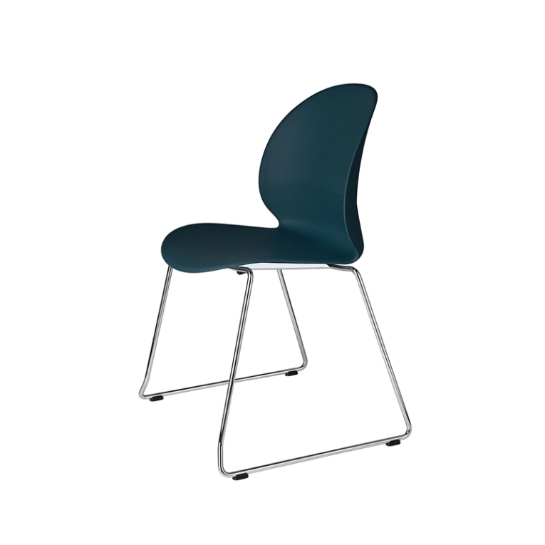 Chaise N02 RECYCLE piétement luge Bleu foncé FRITZ HANSEN