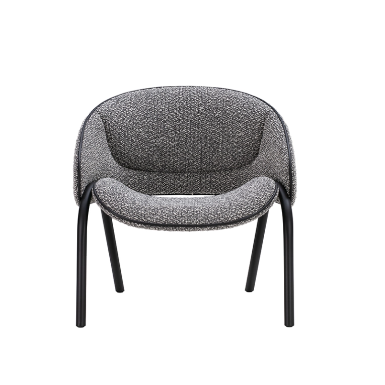 Fauteuil FOLIUM Silenzio 08/ passepoil et pieds noir WENDELBO