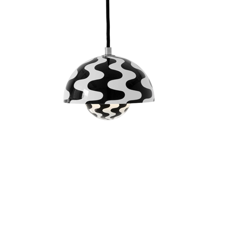 Suspension FLOWERPOT VP10 Pattern noir & blanc AND TRADITION