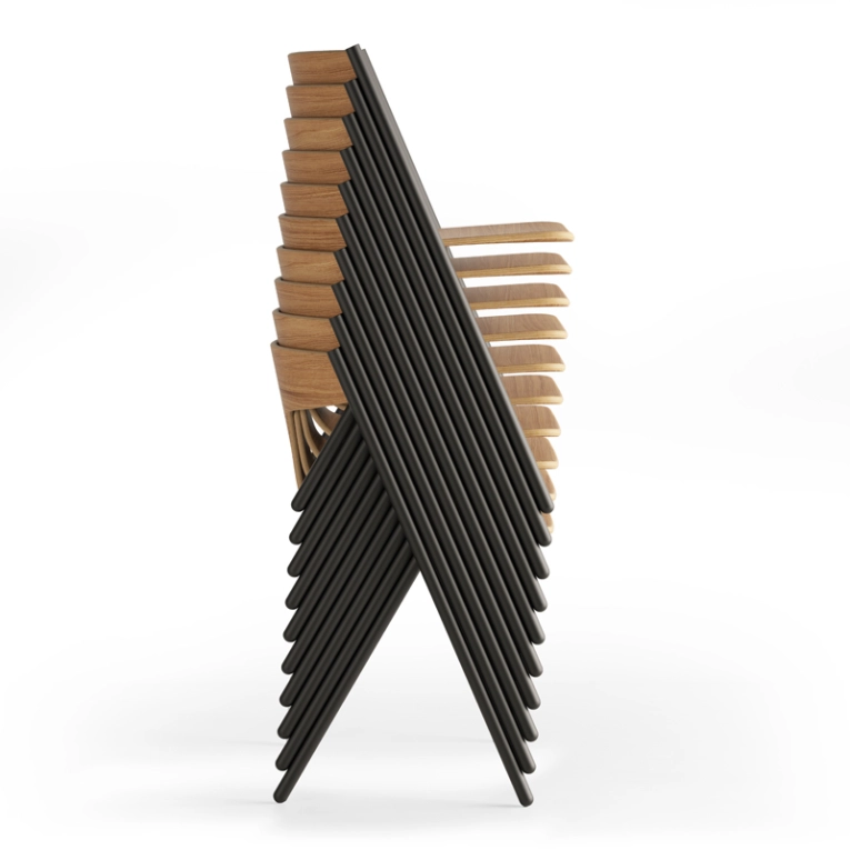Chaise QUADRA empilable Chêne naturel VICCARBE