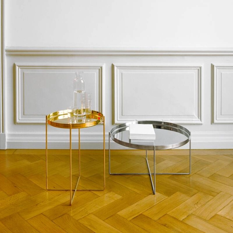 Table d'appoint guéridon CM05 HABIBI Ø 37 x H 47 Laiton E15