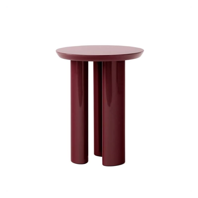 Table d'appoint guéridon TUNG JA3 Rouge bordeaux AND TRADITION