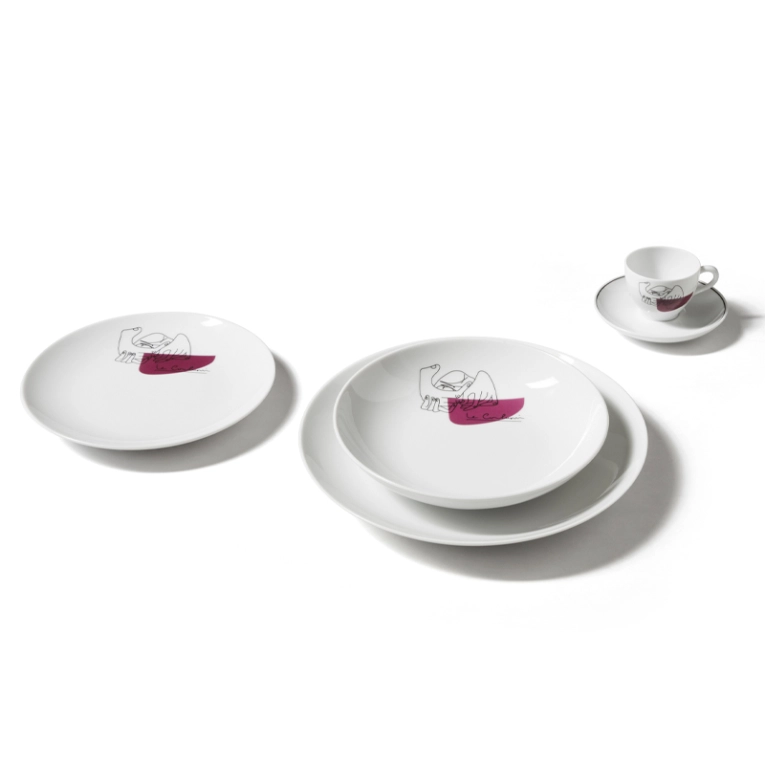 Assiette Set de 2 assiettes plates PRUNIER Ø 27 Blanc CASSINA