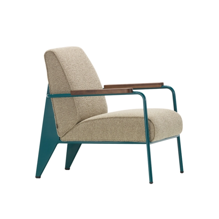 Fauteuil FAUTEUIL DE SALON Nubia bambou terra 04/ Prouvé Bleu Dynastie/ noyer VITRA