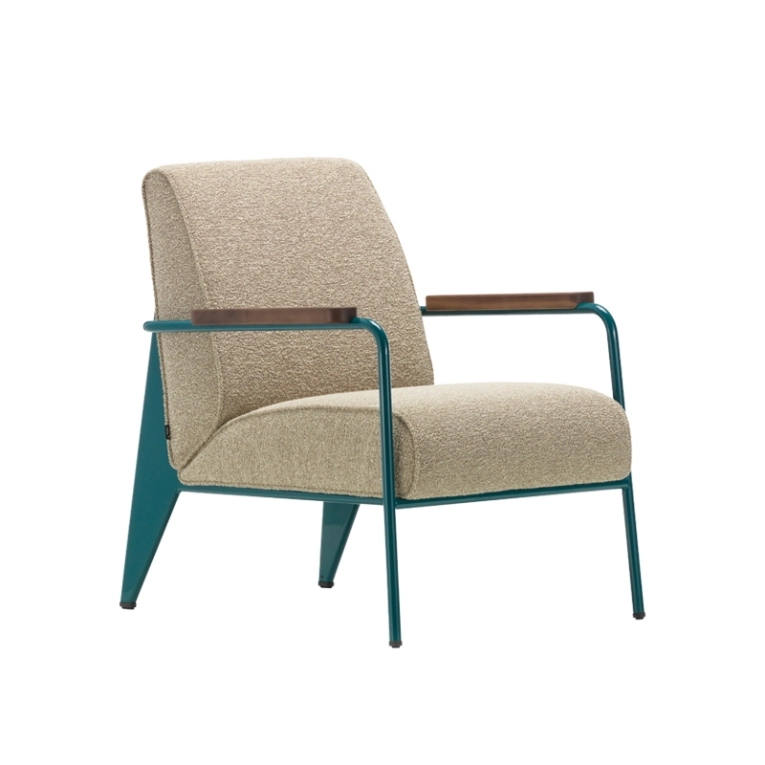 Fauteuil FAUTEUIL DE SALON Nubia bambou terra 04/ Prouvé Bleu Dynastie/ noyer VITRA